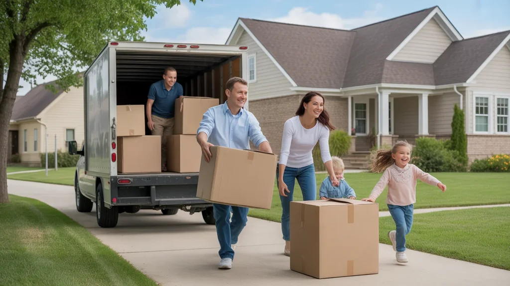 Family moves into new Bolingbrook home, unpacking with excitement in suburban setting